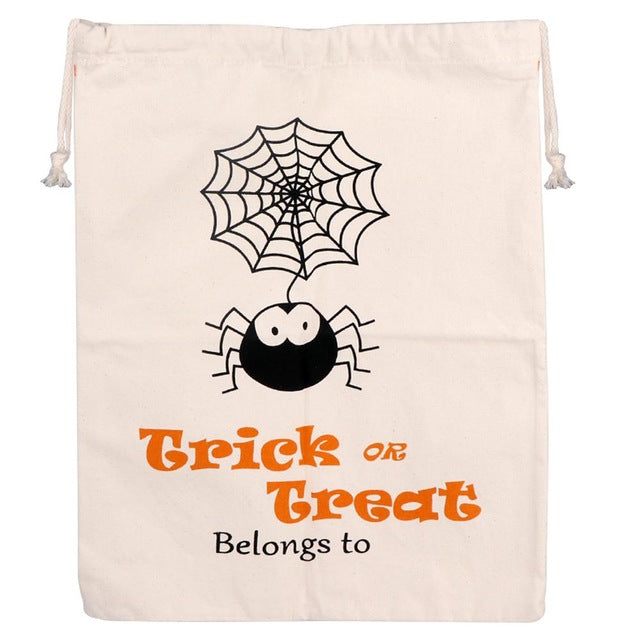 Halloween Cotton Canvas Trick or Treat Bags Halloween Decoration