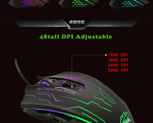 FORKA Silent Click USB Wired Gaming Mouse 6 Buttons 3200DPI FORKA Silent Click USB Wired Gaming Mouse 6 Buttons 3200DPI