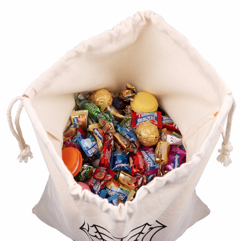 Halloween Cotton Canvas Trick or Treat Bags Halloween Decoration