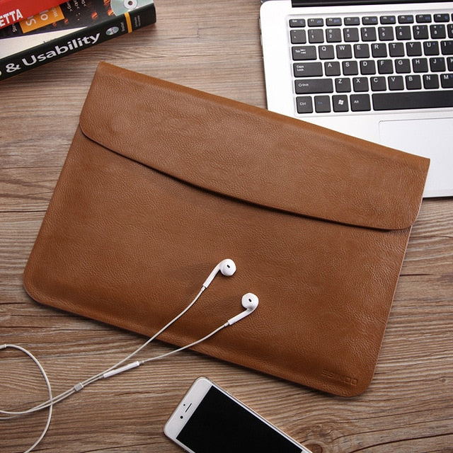 Ultra Thin Waterproof Leather Macbook Laptop Sleeve