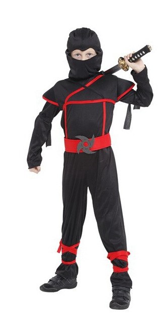 Black Ninja Warrior Kids Costume