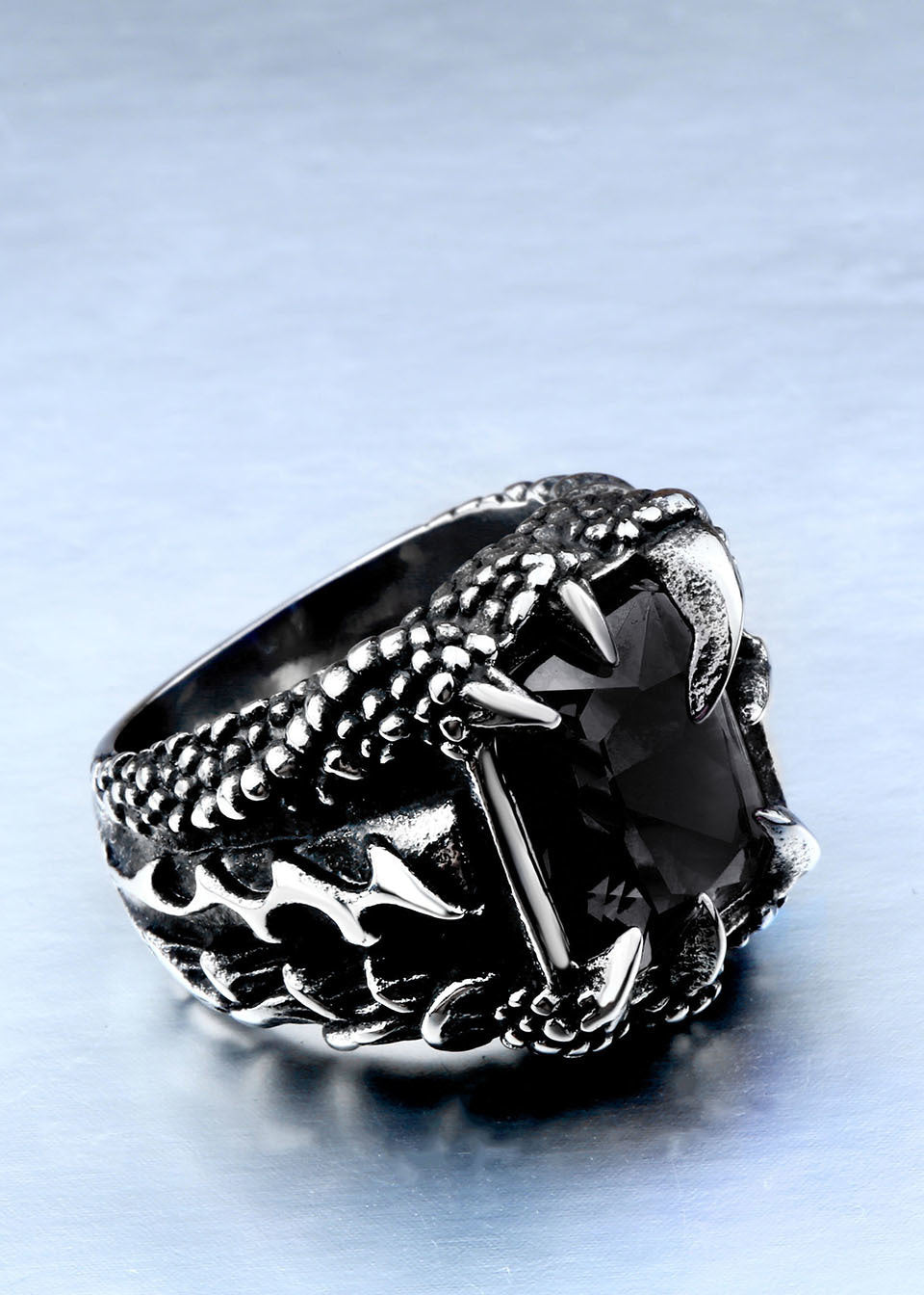 Dragon Claw Ring With Red/Blue/Black Stone