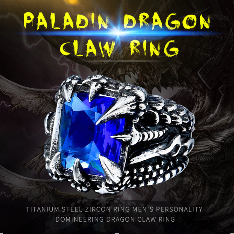 Dragon Claw Ring With Red/Blue/Black Stone