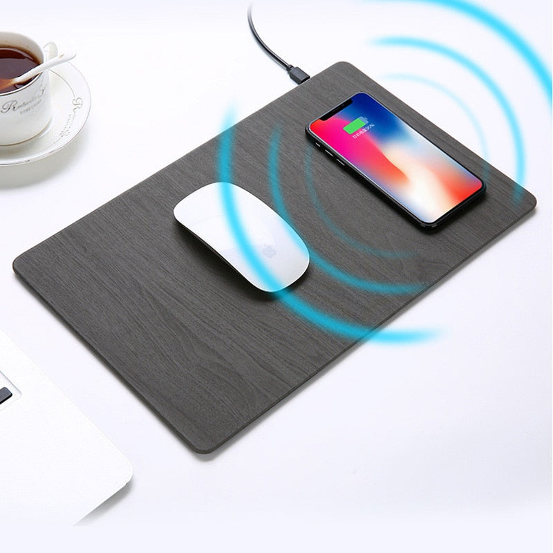 Wood Grain Wireless Charging Mousepad