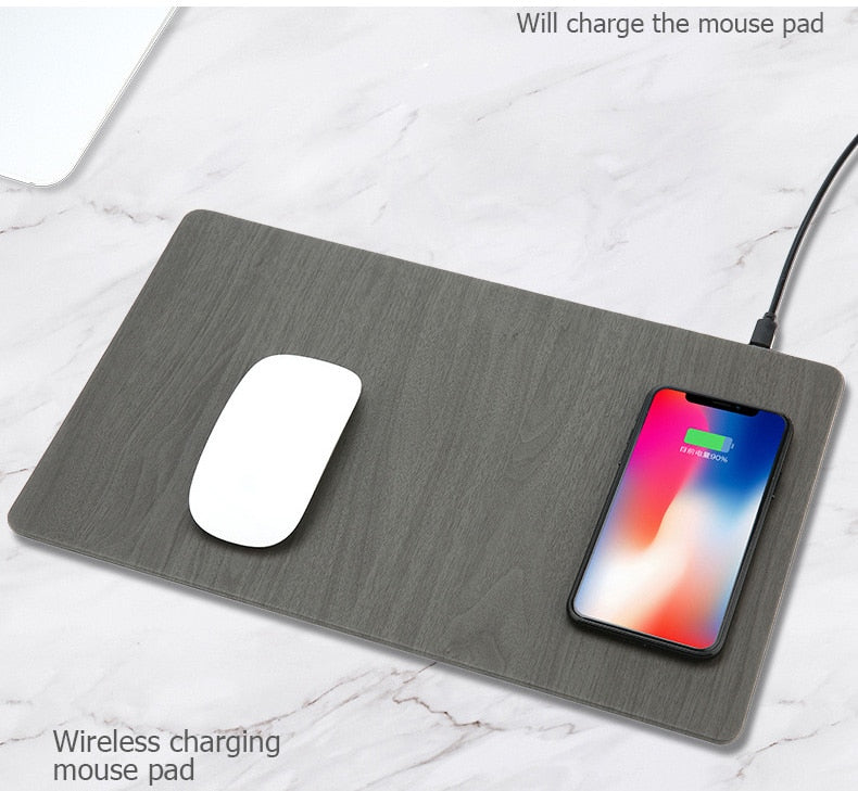 Wood Grain Wireless Charging Mousepad