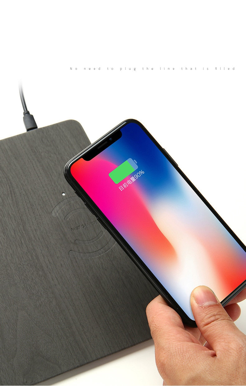 Wood Grain Wireless Charging Mousepad