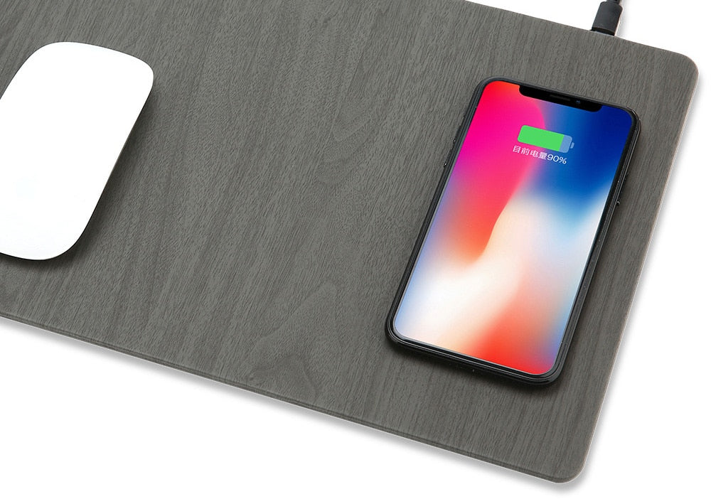 Wood Grain Wireless Charging Mousepad