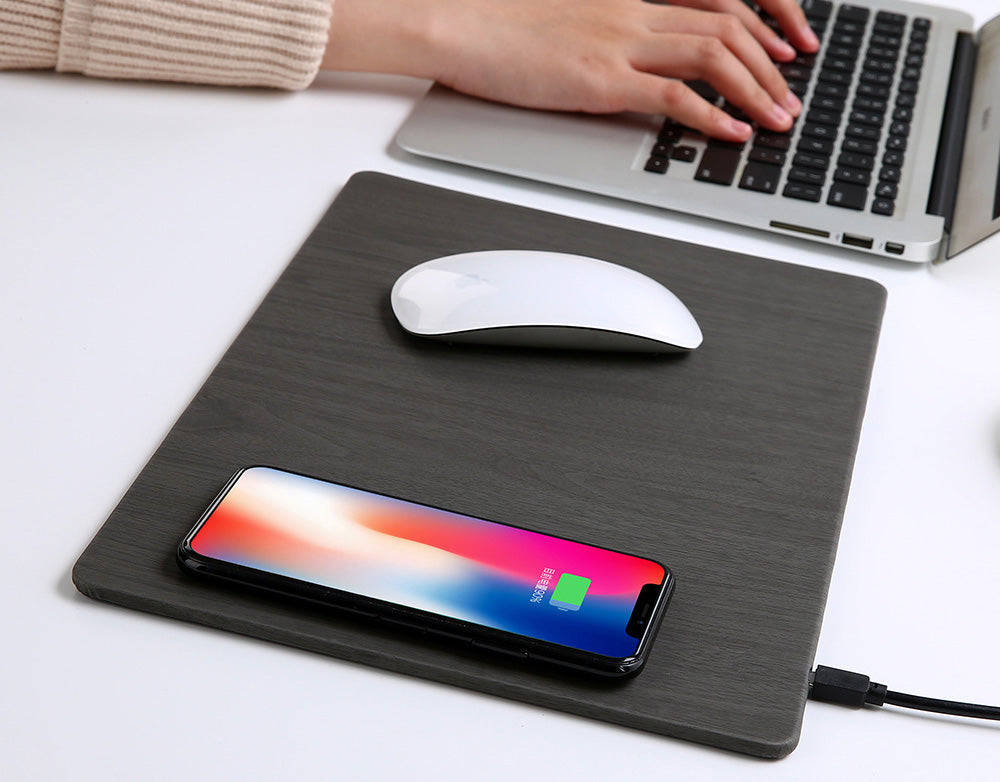 Wood Grain Wireless Charging Mousepad