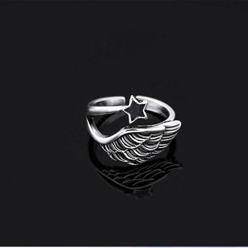 Angel Wings Silver Adjustable Ring