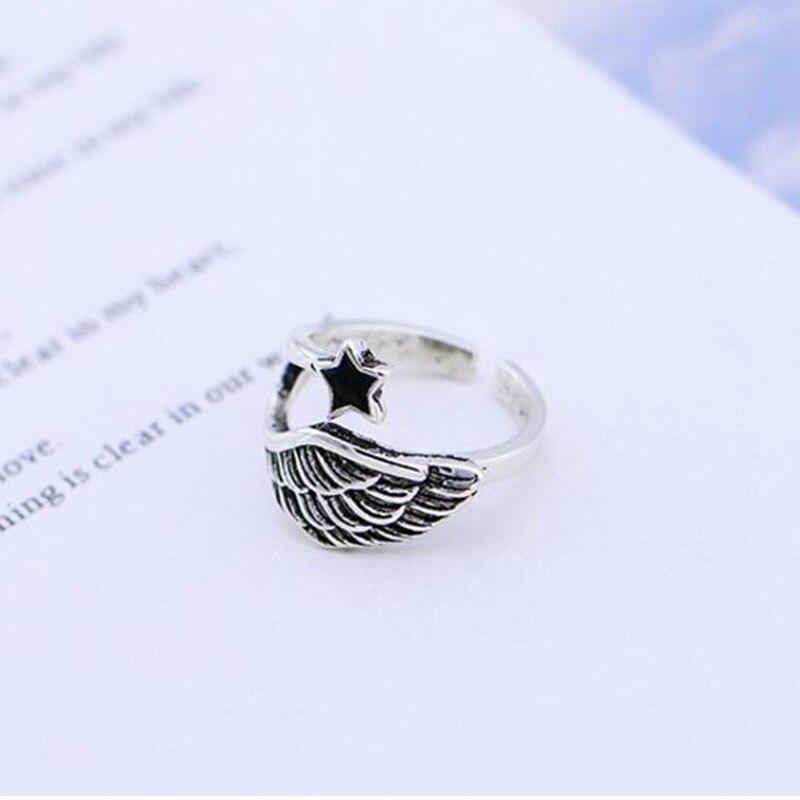 Angel Wings Silver Adjustable Ring