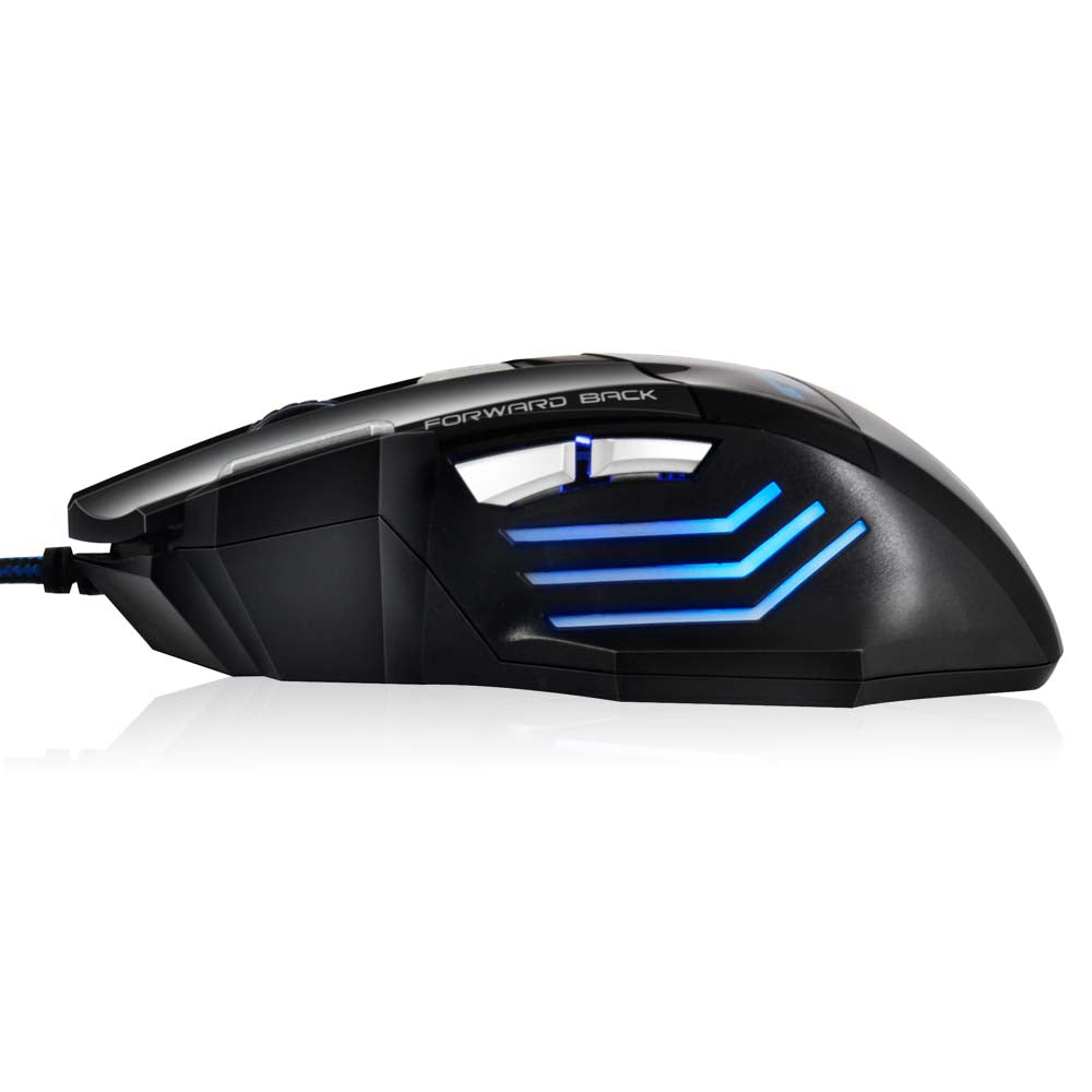 Estone X7 3200DPI LED Optical 7D USB Wired Gaming Mouse - BLACK