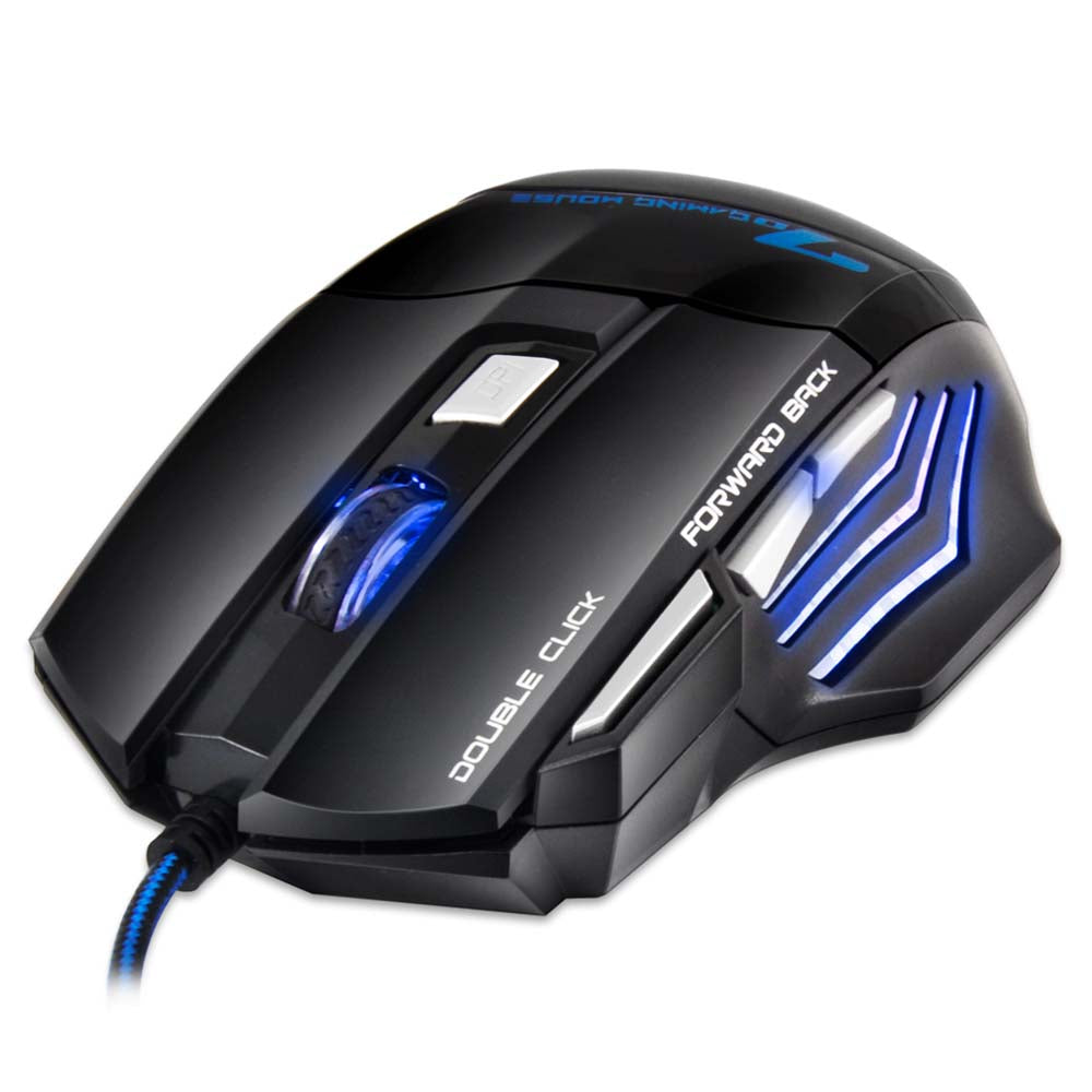 Estone X7 3200DPI LED Optical 7D USB Wired Gaming Mouse - BLACK