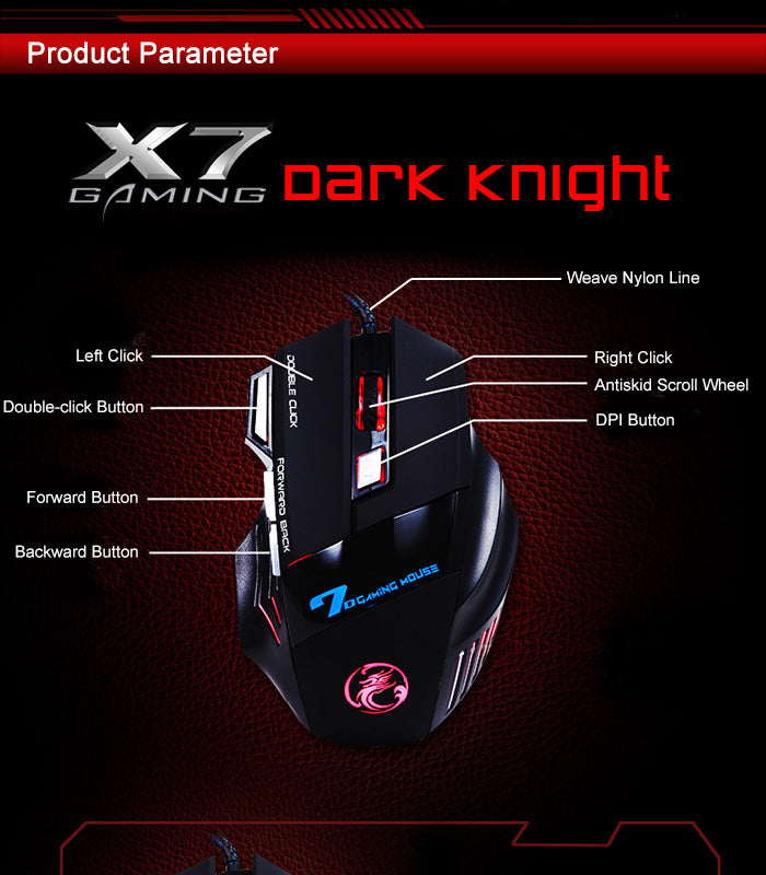 Wired Gaming Mouse 7 Button 5500 DPI Game Mouse