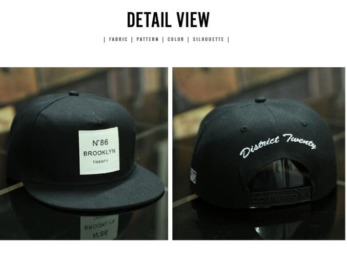 BROOKLYN Letters Solid Color Patch Snapback Hat