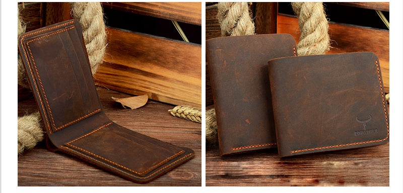 Crazy Horse Leather Mens Wallet