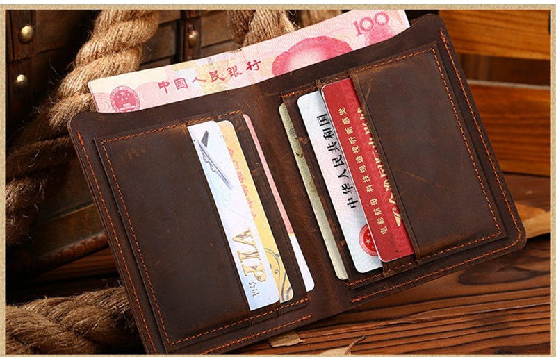 Crazy Horse Leather Mens Wallet