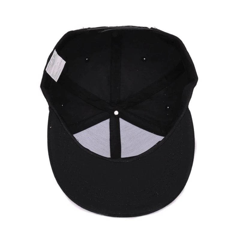Embroidered Skull Snapback Hat