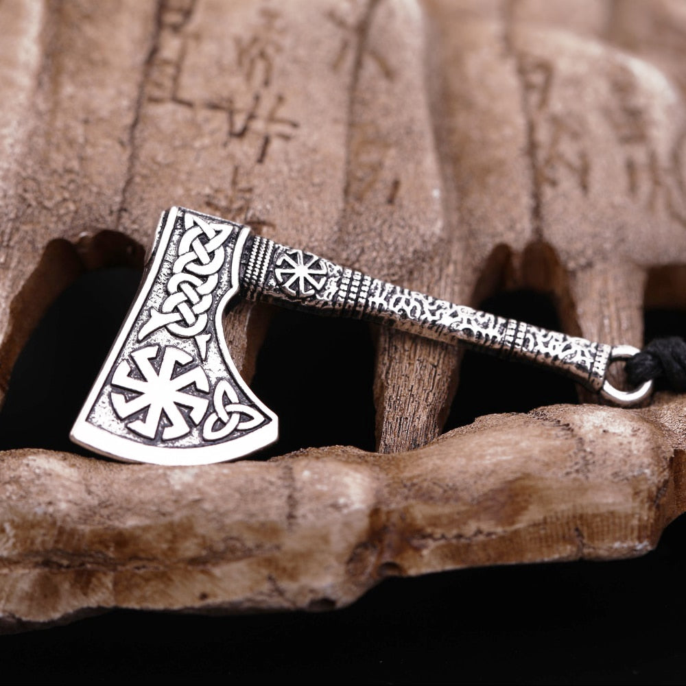 Antique Silver Plated Axe Necklace