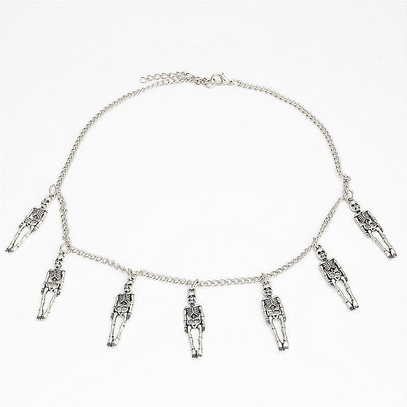 skeleton necklace mens skull necklace