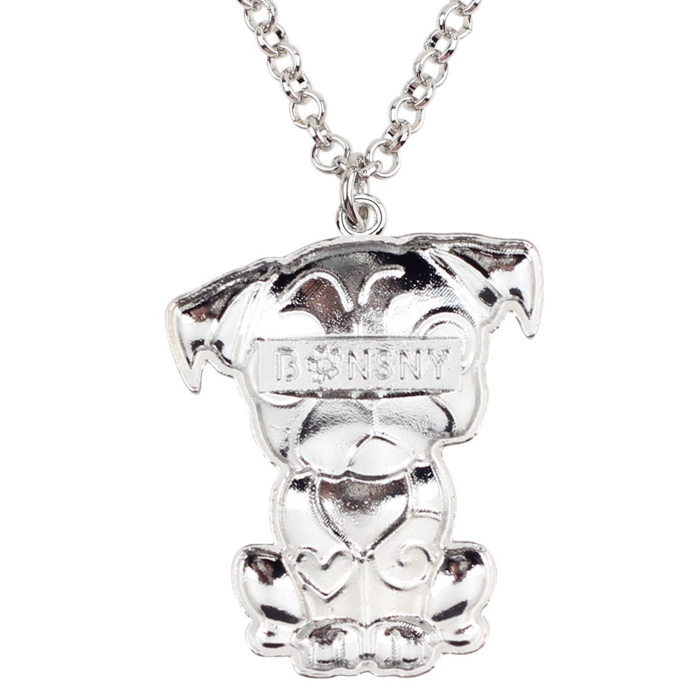 Bright Enamel Pug Dog Necklace
