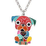 Bright Enamel Pug Dog Necklace Bright Enamel Pug Dog Necklace
