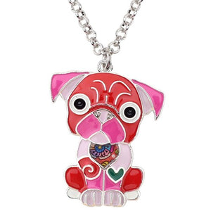 Bright Enamel Pug Dog Necklace Bright Enamel Pug Dog Necklace