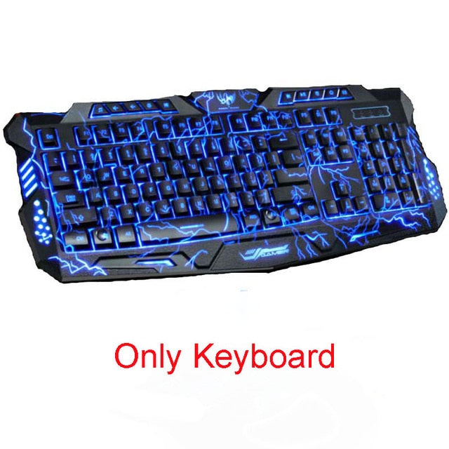 GameRaptor Tri-Color Backlight Computer Gaming Keyboard & Gaming Mouse