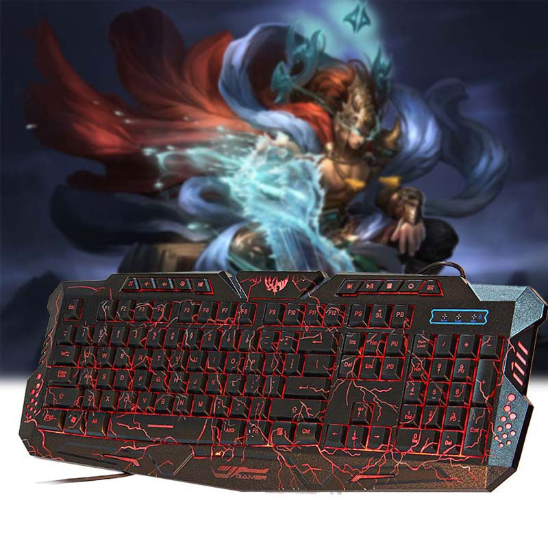 GameRaptor Tri-Color Backlight Computer Gaming Keyboard & Gaming Mouse
