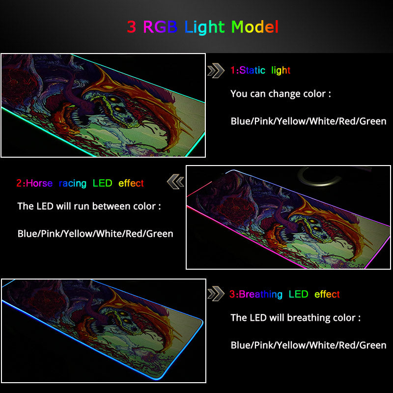 Giant Light Up LED Gaming Mouse Pad/Mouse Mat