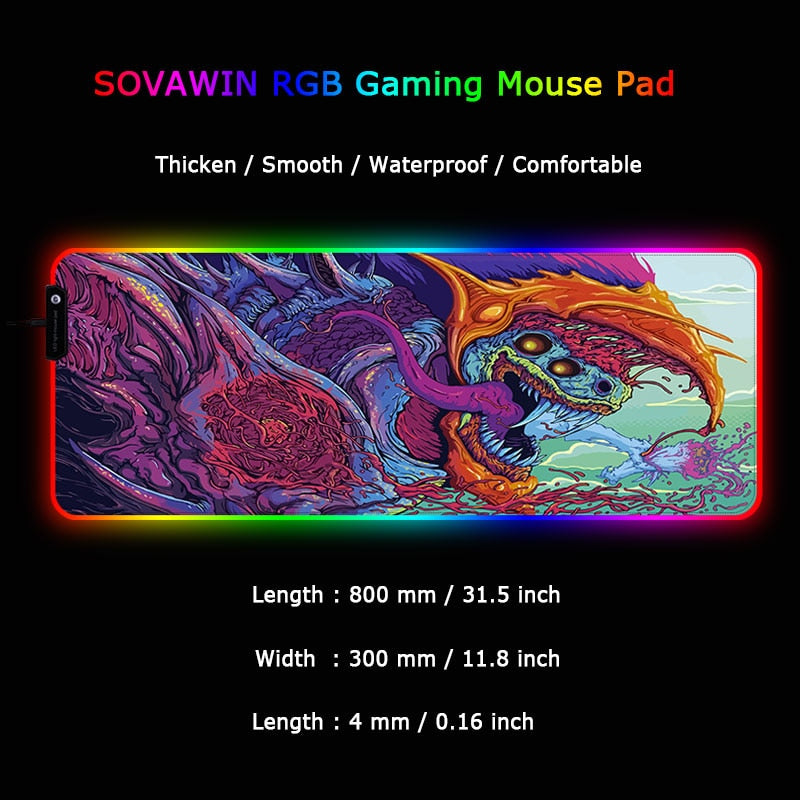 Giant Light Up LED Gaming Mouse Pad/Mouse Mat