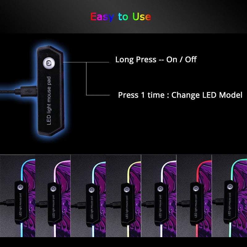 Giant Light Up LED Gaming Mouse Pad/Mouse Mat