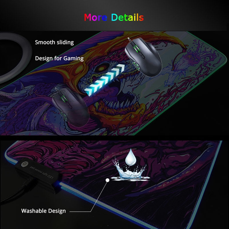 Giant Light Up LED Gaming Mouse Pad/Mouse Mat