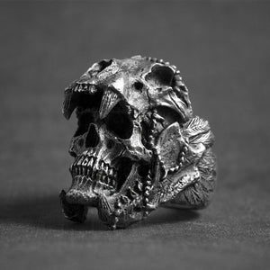 Indian Jaguar Warrior Skull Ring skull rings for men skull ring skull rings for women