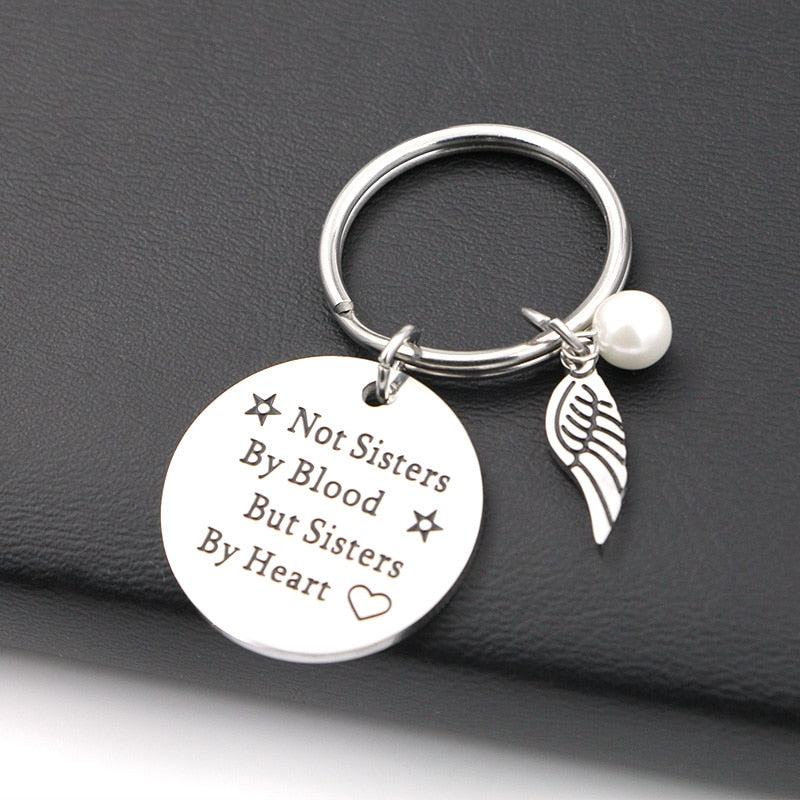 Not Sisters By Blood But Sisters By Heart Best Friends Friendship Keychain