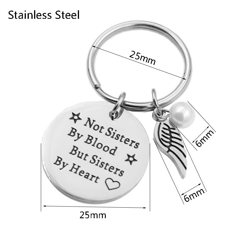 Not Sisters By Blood But Sisters By Heart Best Friends Friendship Keychain