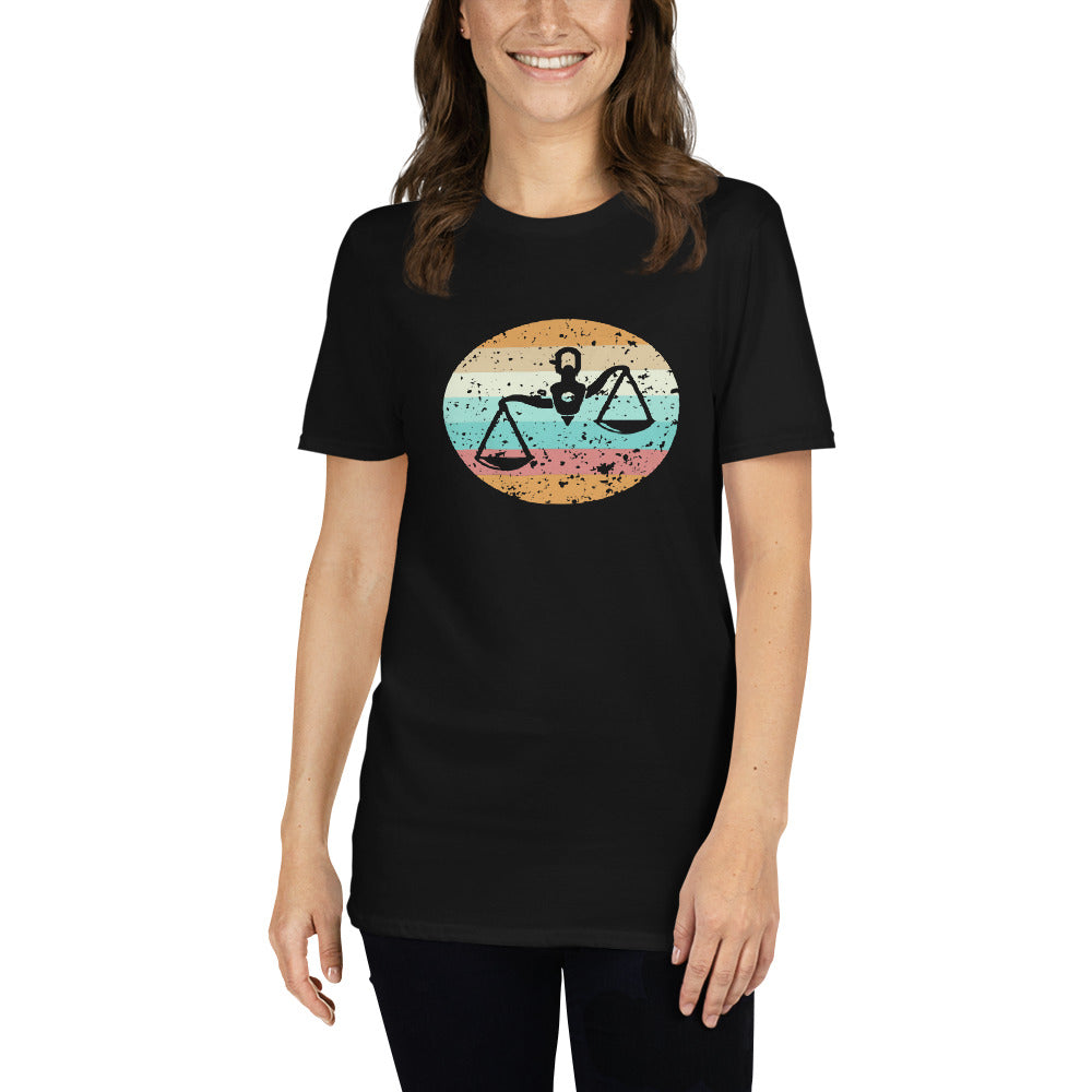 Lawyer Scales Of Justice Retro Sunset T Shirt | Lawyer Tshirt | Lawyer Unisex T-Shirt