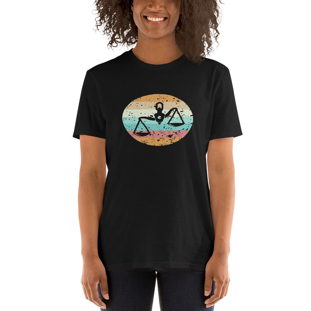 Lawyer Scales Of Justice Retro Sunset T Shirt | Lawyer Tshirt | Lawyer Unisex T-Shirt