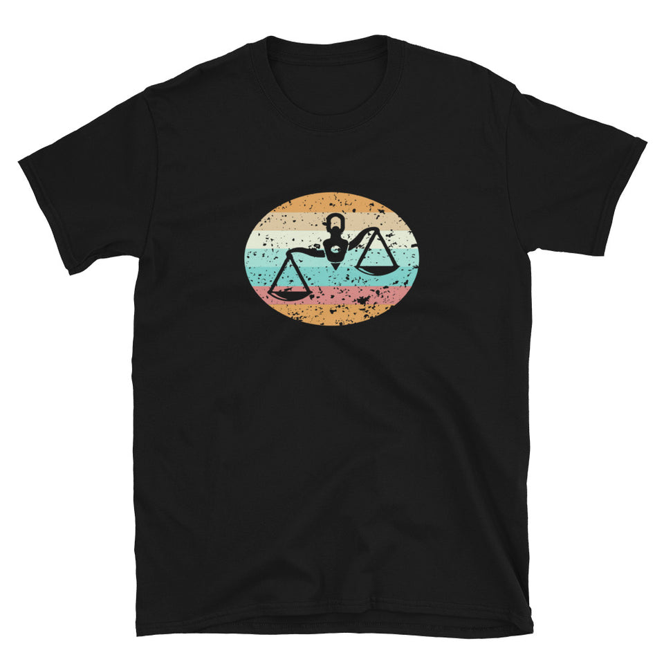 Lawyer Scales Of Justice Retro Sunset T Shirt | Lawyer Tshirt | Lawyer Unisex T-Shirt