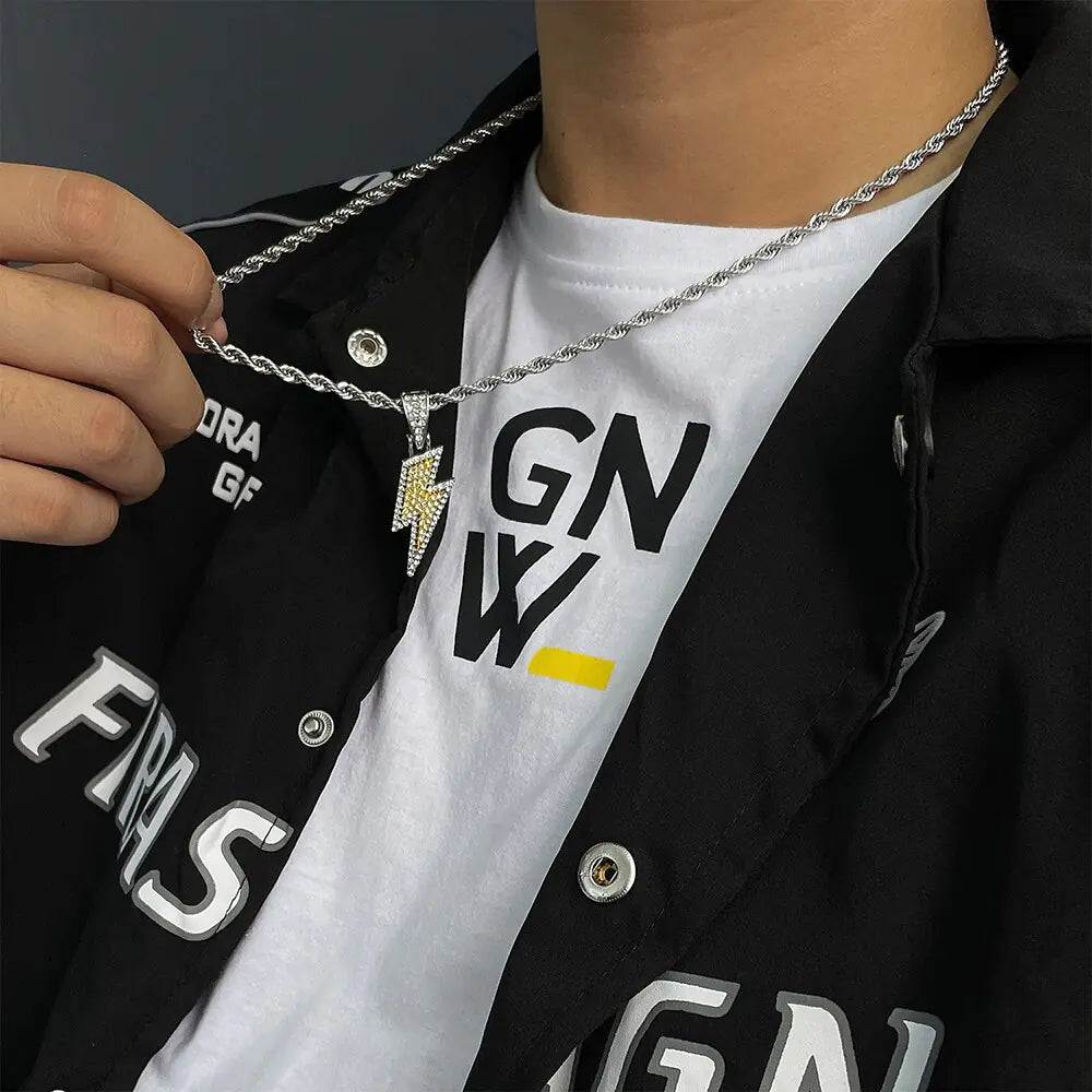 Lightning Pendant Necklace - Lightning Bolt Necklace Secondary image
