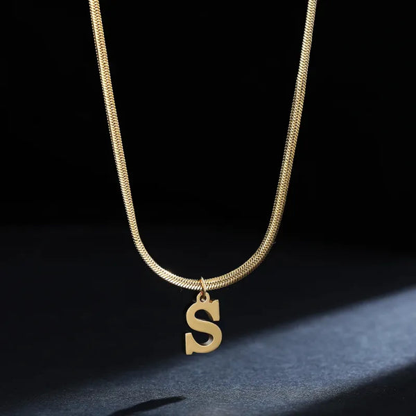 Elegant A-Z Stainless Steel Pendant Necklace
