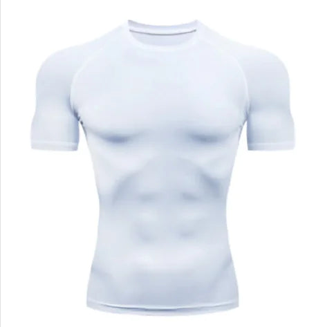 Solid Color Quick-Drying Gym Shirt | Short Sleeve Compression Shirt