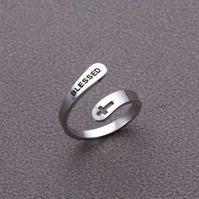 Love Faith Hope Jesus Cross Ring