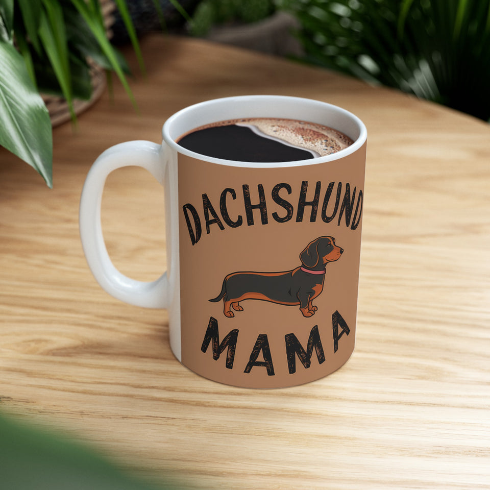 Dachshund Mama Mug | Dachshund Gift | Dachshund Merchandise | Weiner Dog Gifts | Dachshund Presents Ceramic Mug 11oz 3