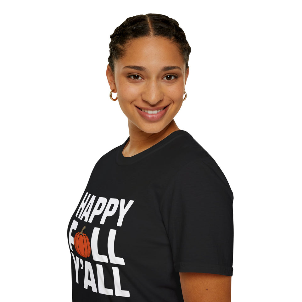 Happy Fall Yall Autumn - Unisex Softstyle T-Shirt