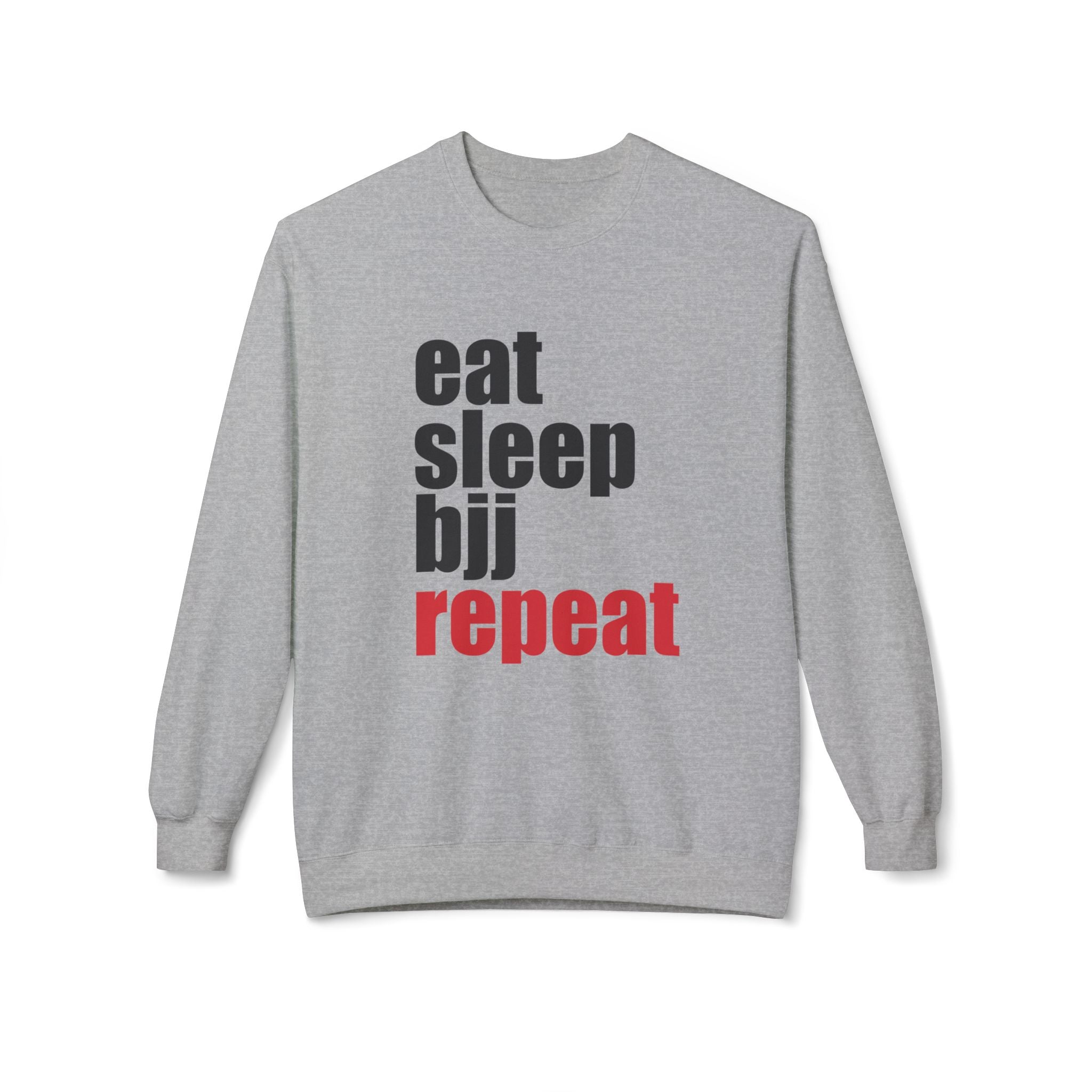 Brazilian Jiu Jitsu Eat Sleep BJJ Repeat BJJ Unisex Midweight Softstyle Fleece Crewneck Sweatshirt