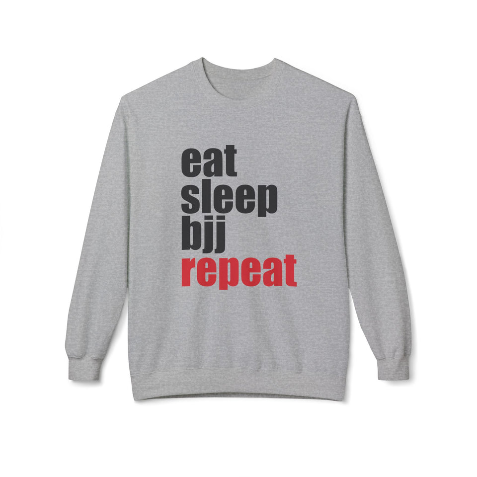 Brazilian Jiu Jitsu Eat Sleep BJJ Repeat BJJ Unisex Midweight Softstyle Fleece Crewneck Sweatshirt