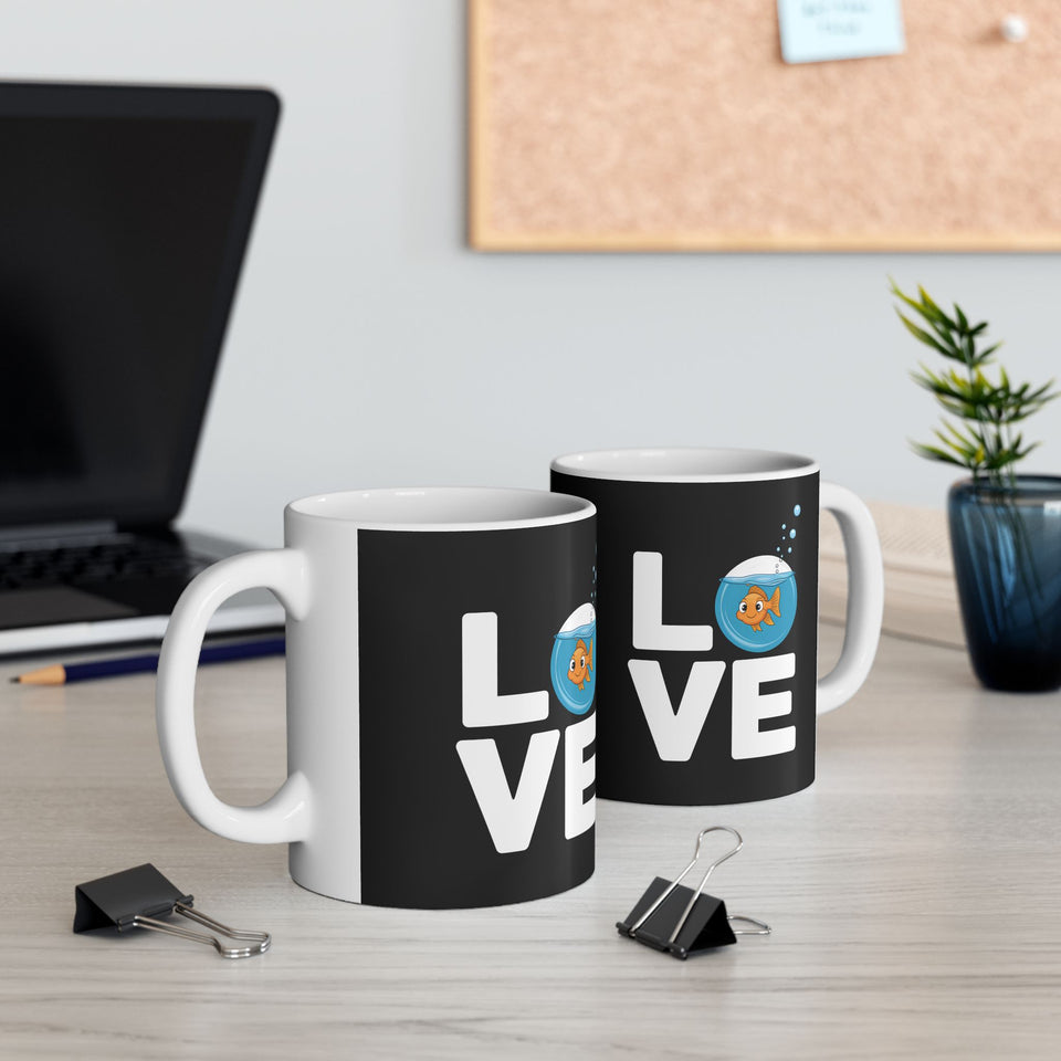 Cute Love Goldfish Mug | Goldfish Coffee Mug | Cute Goldfish Coffee Mug 11oz