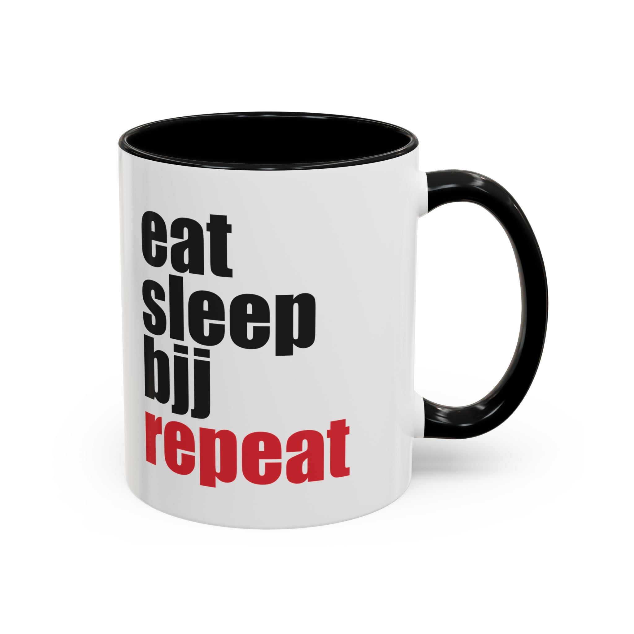 Brazilian Jiu Jitsu Eat Sleep BJJ Repeat | BJJ Accent Coffee Mug Main image