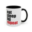Brazilian Jiu Jitsu Eat Sleep BJJ Repeat | BJJ Accent Coffee Mug