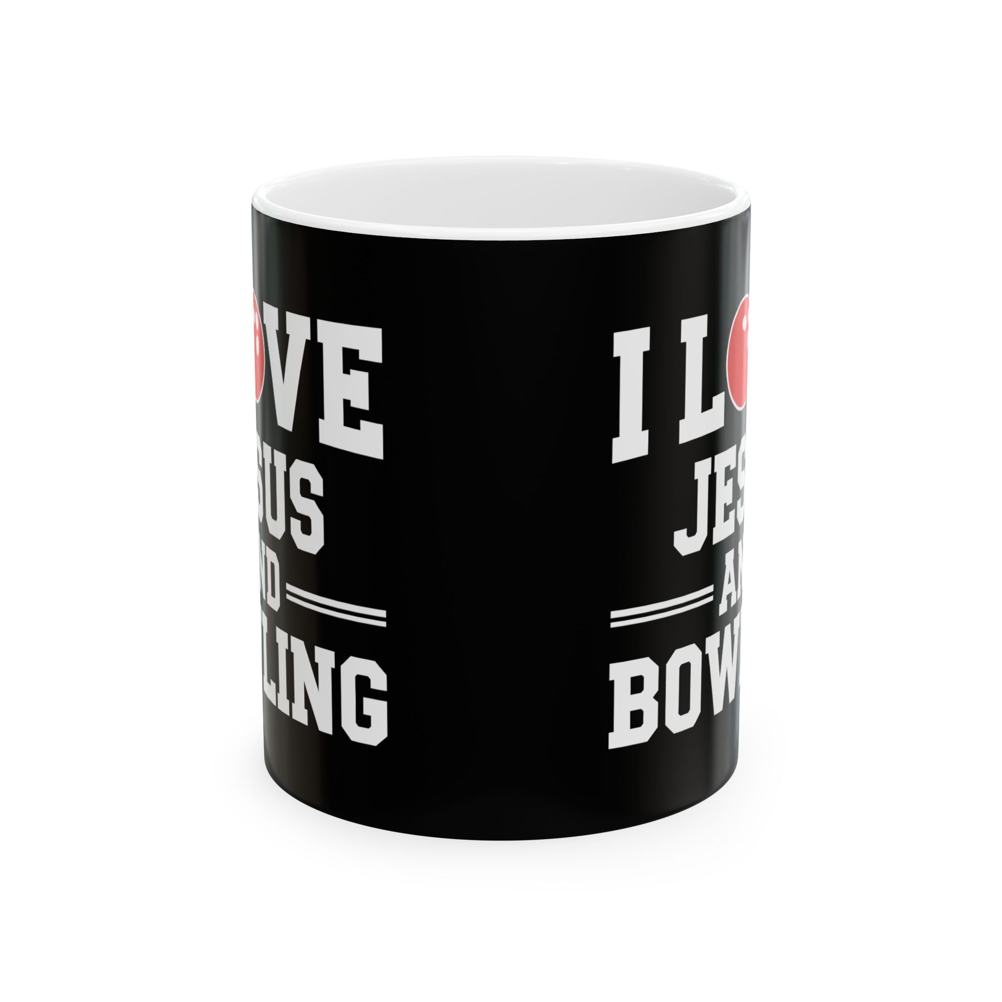 I Love Jesus And Bowling Ceramic Mug | Love Faith In Jesus Gifts (11oz) Secondary image